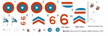 Peddinghaus-Decals 1-72 4805 Airco D.H. 4 Liberty USAS Service