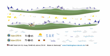Peddinghaus-Decals 1-48 4807 Bell UH-1D, Huey 70+85 40 Jahre LTG 61