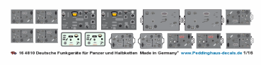 Peddinghaus-Decals 1-16 4810 Beschriftugen für Deutsche Funkgeräte ( Panzer und Halbkettenfahrzeuge)