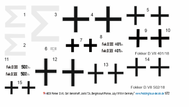 Peddinghaus-Decals 1-72 4828 Fokker D.VII, Carl Menckhoff, Jasta 72s