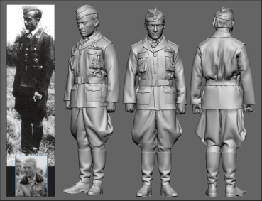 Peddinghaus 3 D Druck 1/32 32049 WWII Battle of Britain German Ace Erich Schmidt