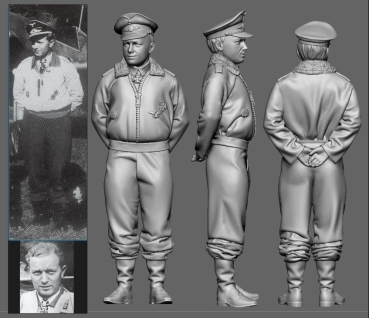 Peddinghaus 3 D Druck 1/48 48368 WWII Battle of Britain German Ace Walter Oesau