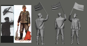 Peddinghaus Decals 3D Druck 48553 WWII Luftwaffe, Ground Crew 1 -  Man with Flag