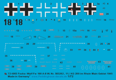 Peddinghaus-Decals 1-72 4862 Focke -wulf FW 190 A-8 W.Nr. 583262
