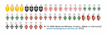 Peddinghaus-Decals 1-72 4869 Medival Military Orders- Orden des Mittelalters