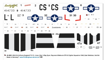 Peddinghaus-Decals 1-48 4880 USAF 8th 51D Aces Raymond Wetmore " Daddys Girl "