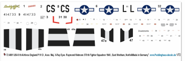 Peddinghaus-Decals 1-72 4881 USAF 8th 51D Aces Raymond Wetmore " Daddys Girl "