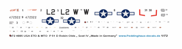 Peddinghaus-Decals 1-72 4885 USA ETO & MTO P 51 D Aces Robin Olds