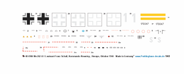Peddinghaus-Decals 1-48 4904 Me 262 A-1 Leutnant Franz Schall, Kommando Nowotny , Hesepe