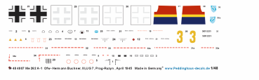 Peddinghaus-Decals 1-48 4907 Me 262 A-1  Ofw- Hermann Buchner, III,/JG 7, Prag-Ruzyn