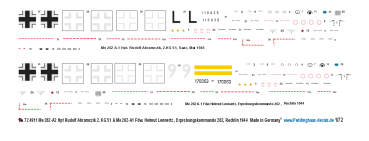 Peddinghaus-Decals 1-72 4911  Me 262 A-2a Hpt. Rudolf Abrahamczik, Me 262 A-1 Fdw. Helmut Lennartz