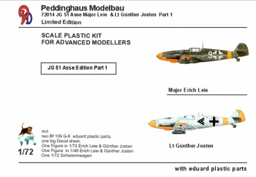 Peddinghaus Modellbau 1-72 72014 BF 109 G-6 Major Erich Leie 1/JG 51 & Lt Günther Josten 1./JG 51 Mölders Plastikbausatz