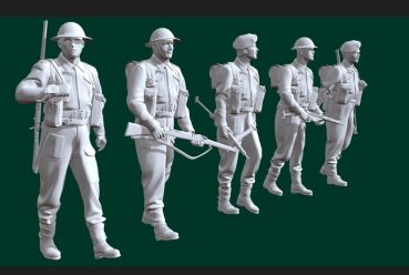Peddinghaus 3 D Druck 1:48 48151 5 English Soldiers marshing
