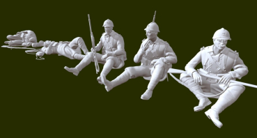 Peddinghaus 3 D Druck 1:48 48152  5 French soldiers resting