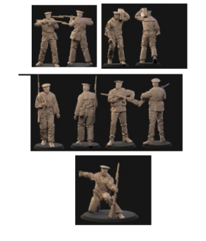 Peddinghaus 3 D Druck 1/87 87F031Russische Soldaten Teil 1 Marineinfantrie 5 Figuren