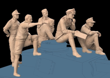 Peddinghaus 3 D Druck 1/87 87F045 DAK Panzercrew mit Rommel