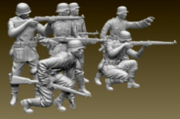 Peddinghaus 3 D Druck 1/72 72F071 6 german Soldiers attacking