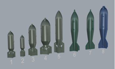 Peddinghaus 3 D Druck 72F114 german aircraft bomb set