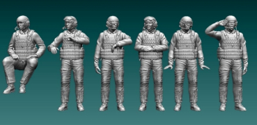 Peddinghaus 3 D Druck 1/72 72F161 US Abrams M 1 Tank Crew 6 Figures