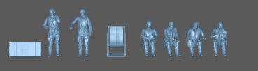 Peddinghaus 3 D Druck 1/72 72F193 6 german pilots with chairs waiting for battle playidng cards