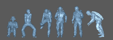Peddinghaus 3 D Druck 1/72 72F195 5 US Pilots scrambling and 1 mechanic