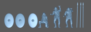 Peddinghaus 3 D Ruck 1/72 72F213 6 Römische Legionäre Schildwall 3 mit Schwert und 3 mit Speer im Kettenhemd 08-09