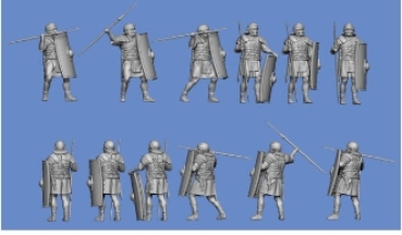 Peddinghaus 3 D Druck 1/72 72F215 6 Römische Legionäre Rüstung mit Speer stehend 11