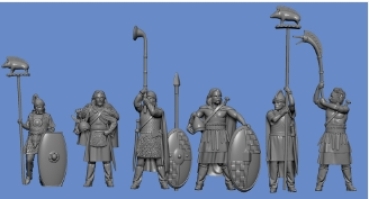 Peddinghaus 3 D Druck 1/72 72F224 6 keltische Krieger Anführer und Standarten