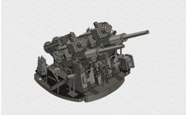 Peddinghaus 3 D Druck 1/72 72F242 76 mm Zwillingsgeschütz Bundesmarine Fletcher Klasse