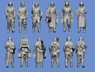 Peddinghaus 3 D Druck 1-72 72F282 6 Deutsche Waffen SS Grenadiere marschierend Ardennen Offensive