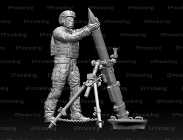 Peddinghaus 3 D Druck 1/72 72F361 Moderner US Soldat mit 120 mm Granatwerfer