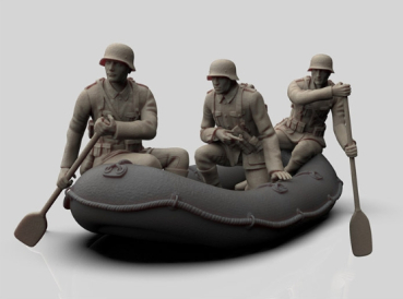 Peddinghaus 3 D Druck 1/72 72F362 Dt Schlauchboot mit 3 Sturmpionieren