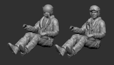 Peddinghaus 3 D Druck 1/72 72F367 2 Moderne Jet Piloten sitzend