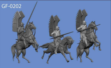 72F418 Polnische Flügelhussaren gallopierend