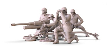 Peddinghaus 3D Druck 72F464 Holländische Soldaten mit Böhler Panzerabwehr Waffe