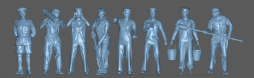 Peddinghaus 3D Druck 1-72 72F475 8 englische Navy Soldaten bei Decksarbeiten