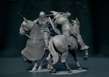 Preview: Peddinghaus 3D Druck 72F483 Ritter von König Edward I set 1 & 2 zu Pferde