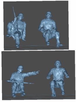 Peddinghaus 3D-Druck 1-72 72F507 4 Soldaten für ein Kettenrad