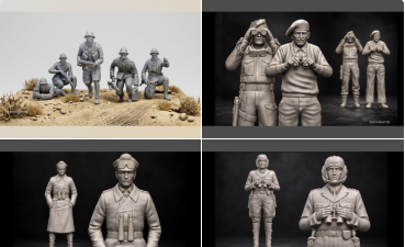 Peddinghaus 3D Druck 1-72 72F530 9 Soldaten Afrika 6 Deutsche, 2 Engländer und 1 US General