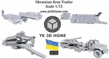 Peddinghaus 3 D Druck 1/72 72Y009 Ukrainian KrAZ Tank Trailor