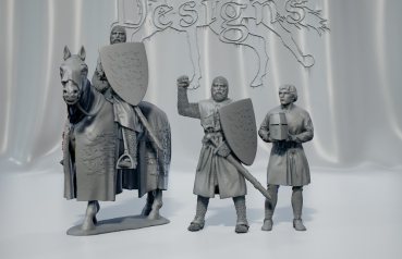 Peddinghaus 3D Druck 72F482 König Edward der I mit Page, zu Fuß und zu Pferde