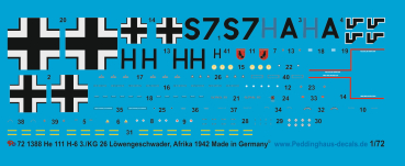 Peddinghaus-Decals 1/72 1388 He 111 III. KG 26 Afrika