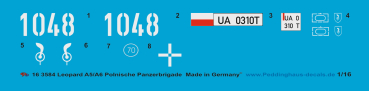 Peddinghaus-Decals 1/16 3584 Leopard A5/A6 Polnische Panzerbrigade
