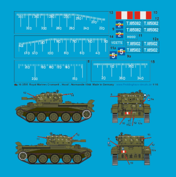 Peddinghaus-Decals 1/16 3595 Royal Marines Cromwell Panzer " Hood" Normandie 1944