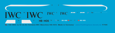 Peddinghaus-Decals 1:144 3602 Ju 52 Ju-Air Schweiz IWC Maschine HB-HOS