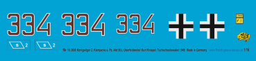 Peddinghaus-Decals 1/16 3608 Oberfeldwebel Kurt Knispel Königstiger, 2. Kompanie s.Pz. Abt 503 Tschechoslowakei 1945