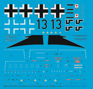 Peddinghaus-Decals 1/24 3683 Fw 190 A-8 Oberstleutnant Josef Priller, Normandie D-Day 1944