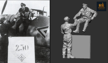 Peddinghaus 3D Druck 1-48 WWII German Aces JG 52  Günther Rall und Mechanic