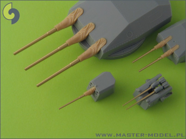 Master SM 350-058 1/350 Scharnhorst armament - for turrets with blastbags - 280mm (9pcs), 150mm (12pcs), 105mm (14pcs) barrels