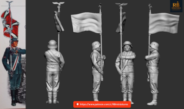 Peddinghaus 3D Druck 1-32 32333 WWII Ground Crew Part 2 Flag Bearer